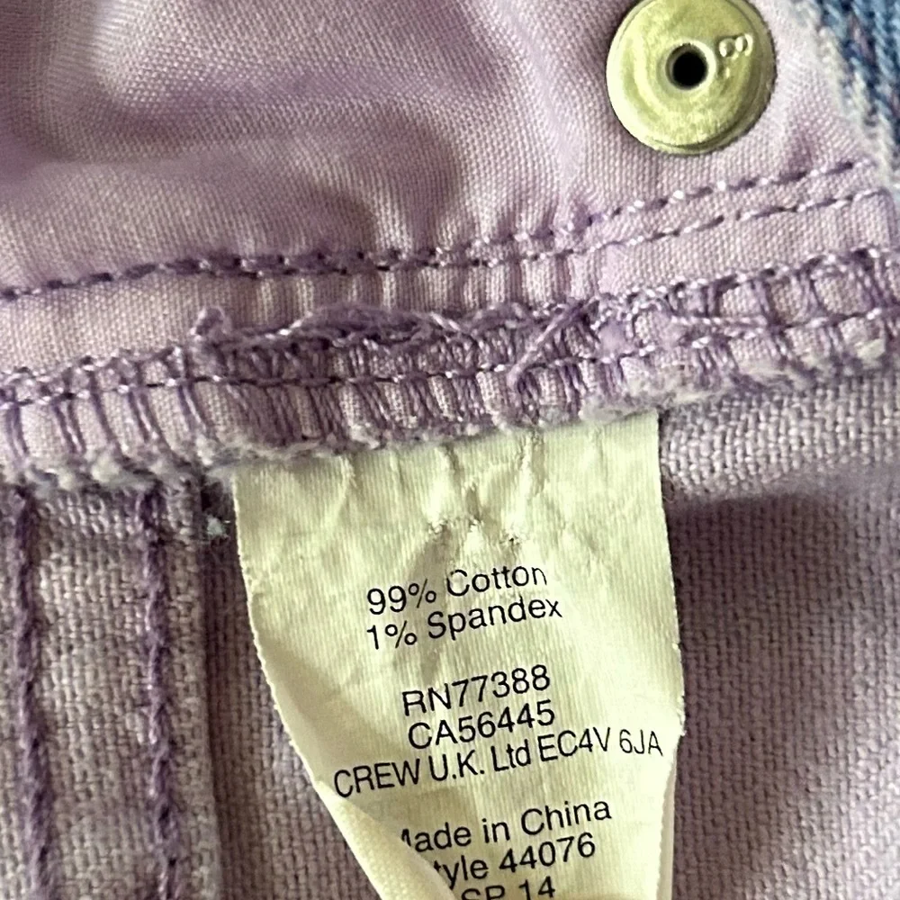 J. Crew | Women’s lavender/blue Southwest print 5 pocket jean shorts, size 8